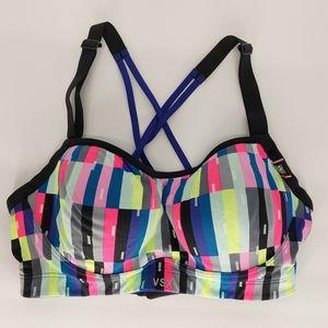 VSX Sport Victoria's Secret Purple, Black, and Multi Color Sports Bra Sz…